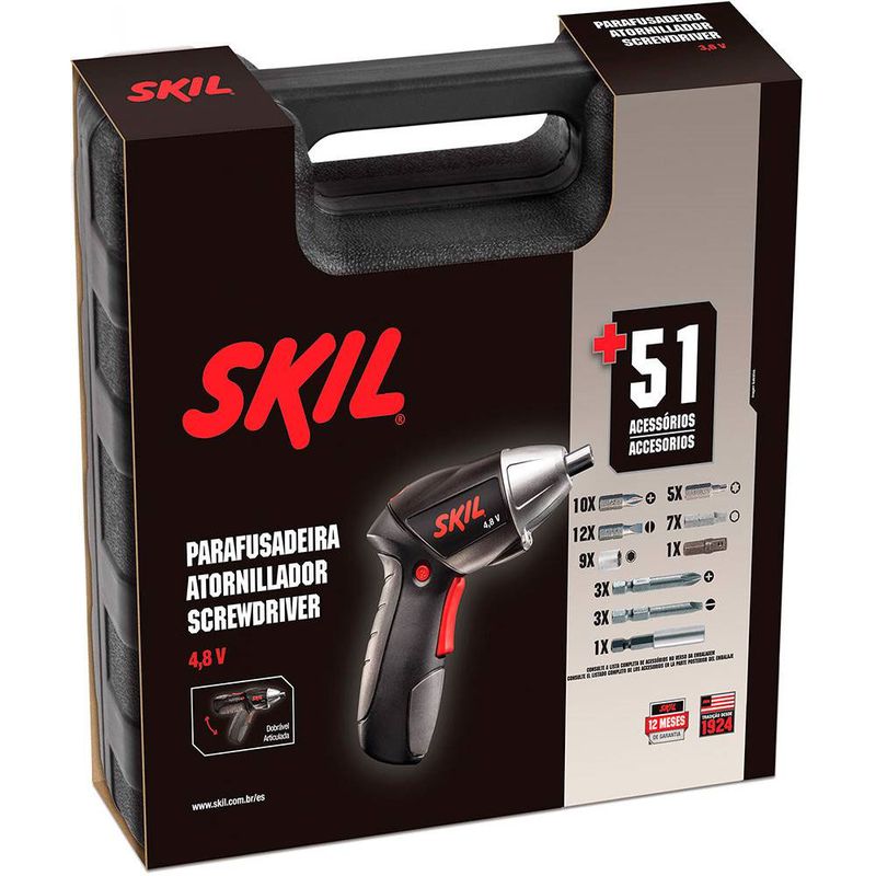 Parafusadeira à Bateria 4,8V com Maleta e Acessórios 2248 Skil