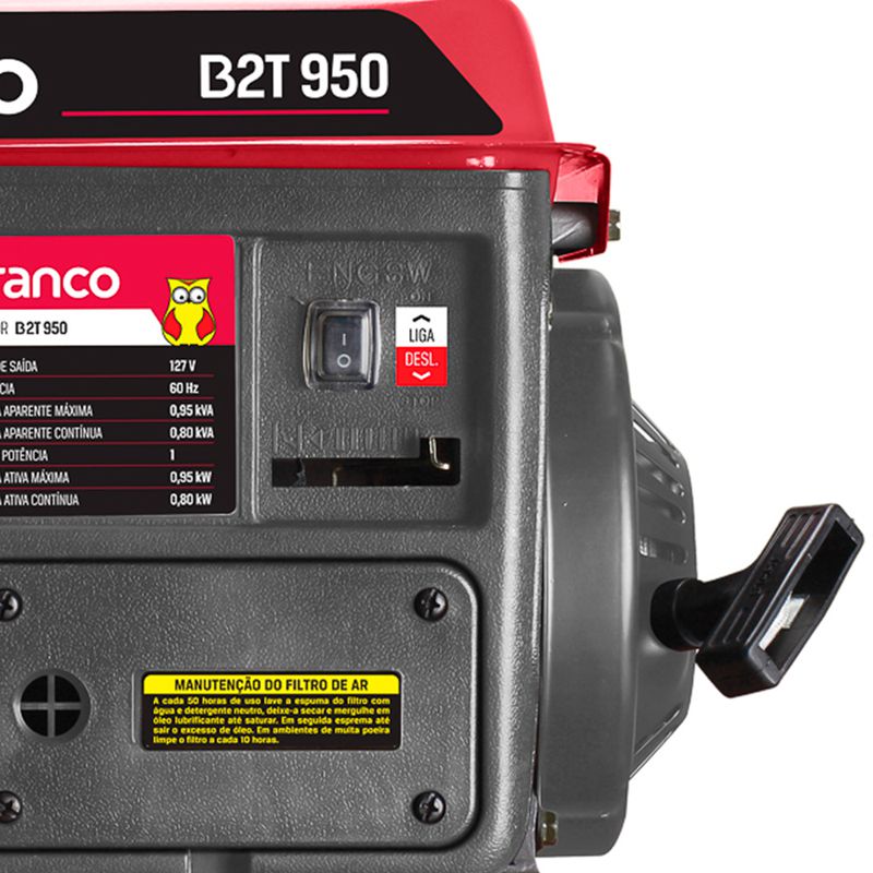 Gerador de Energia a Gasolina 950W 0,95KVA B2T 950 110V 90304060 - Branco