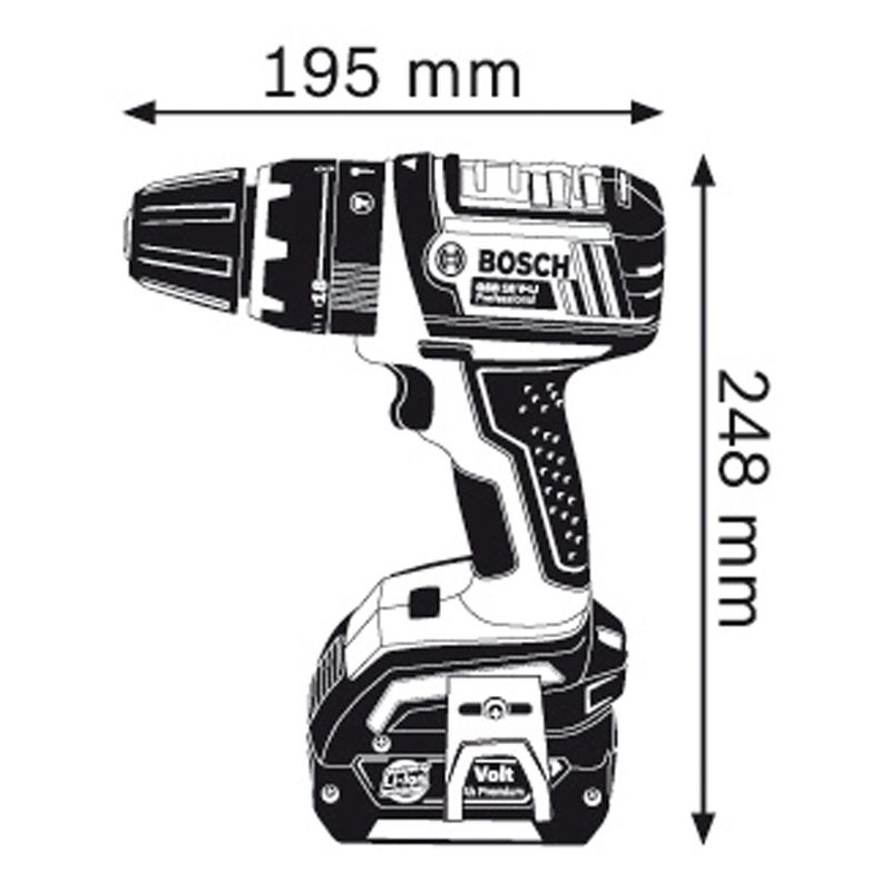 Furadeira Impacto/Parafusadeira Bateria GSB 18V-Li - Bosch