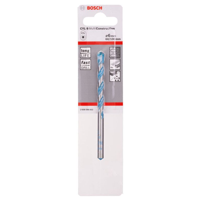 Broca Bosch CYL-9 Multimaterial Ø6 x 60 x 100 mm