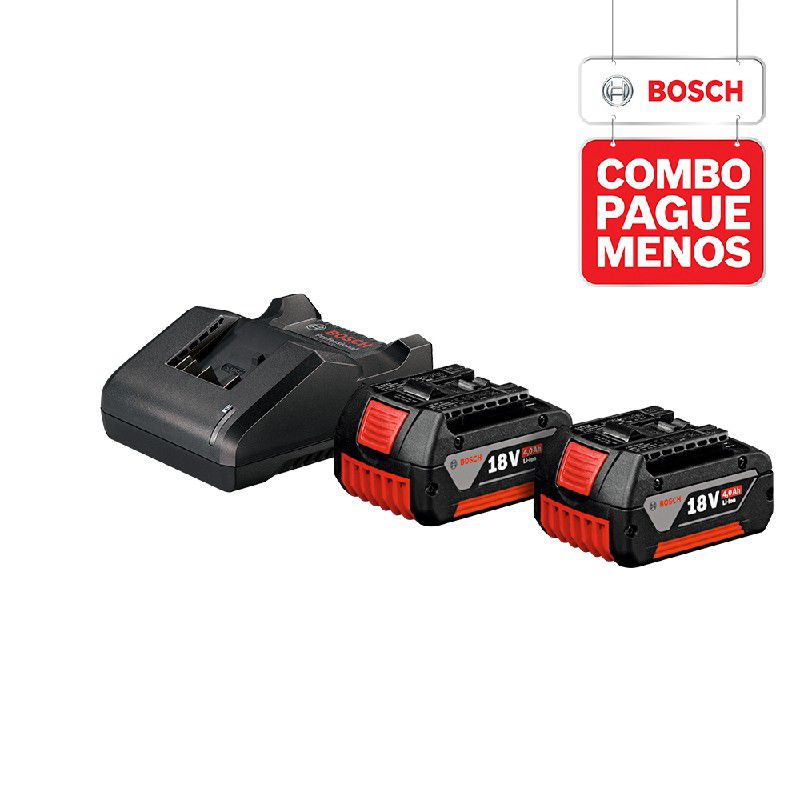 Combo Pague Menos Bosch 18V - Chave de Impacto GDX 18V-200 + Chave de Impacto GDX 18V-200, 2 baterias 18V 4,0Ah 1 carregadore 1 bolsa