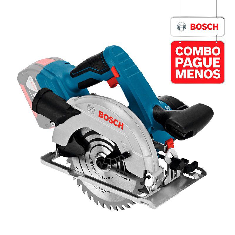 Combo Pague Menos Bosch 18V - Esmerilhadeira GWS 180-LI + Serra Circular GKS 18V-57, 2 baterias 18V 4,0Ah 1 carregado e 1 bolsa 