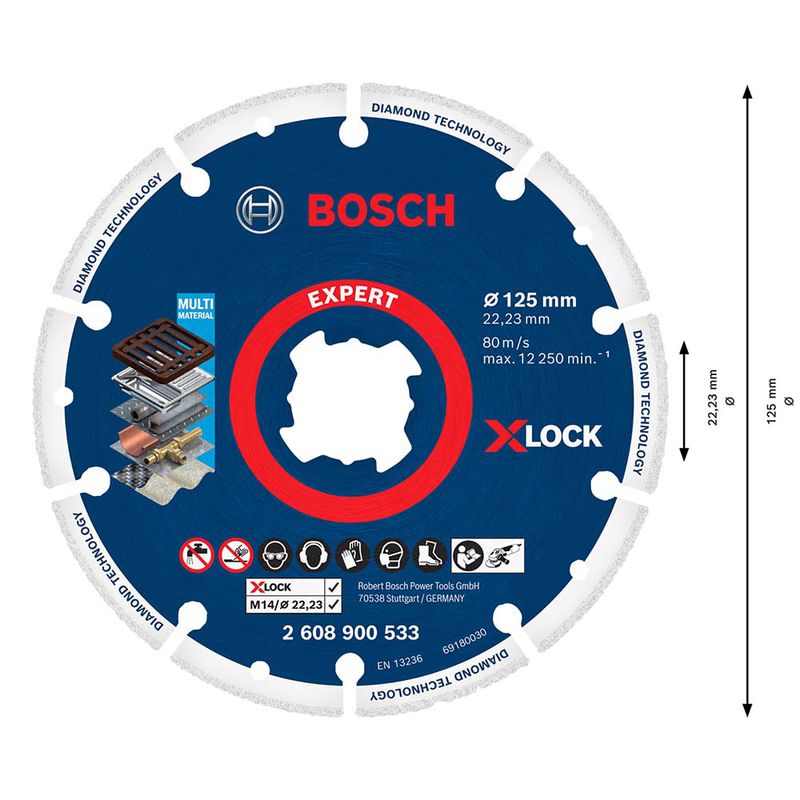 Disco diamantado para metal Bosch X-Lock 125mm