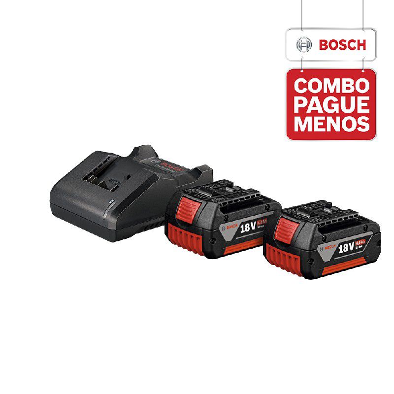Combo Pague Menos Bosch 18V - Serra Tico-Tico GST 18V-LI + Serra Tico-Tico GST 18V-LI, 2 baterias 18V 4,0Ah 1 carregador e 1 bolsa