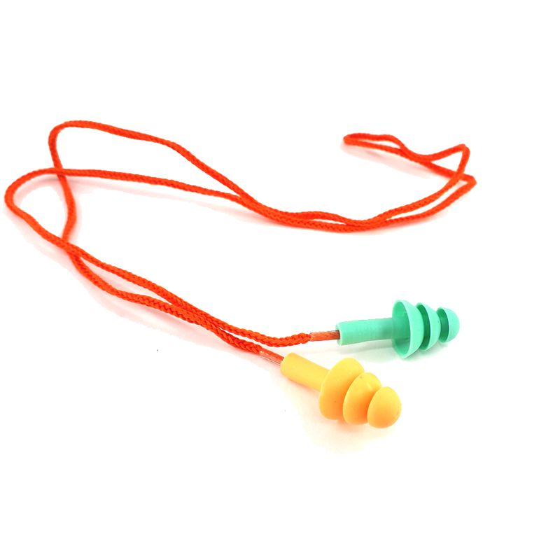 Protetor Auricular Silicone Bicolor Cordão Algodão 15DB PPA 04 PROTEPLUS