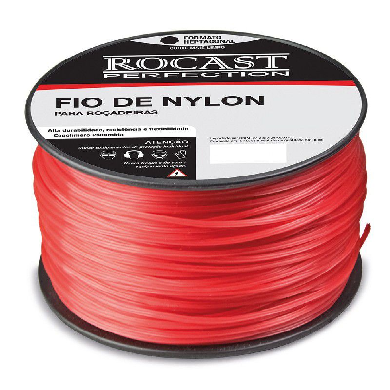 Fio de Nylon para Roçadeiras 3,0mm Embalagem 2KG Formato Estrela 310,0012 ROCAST