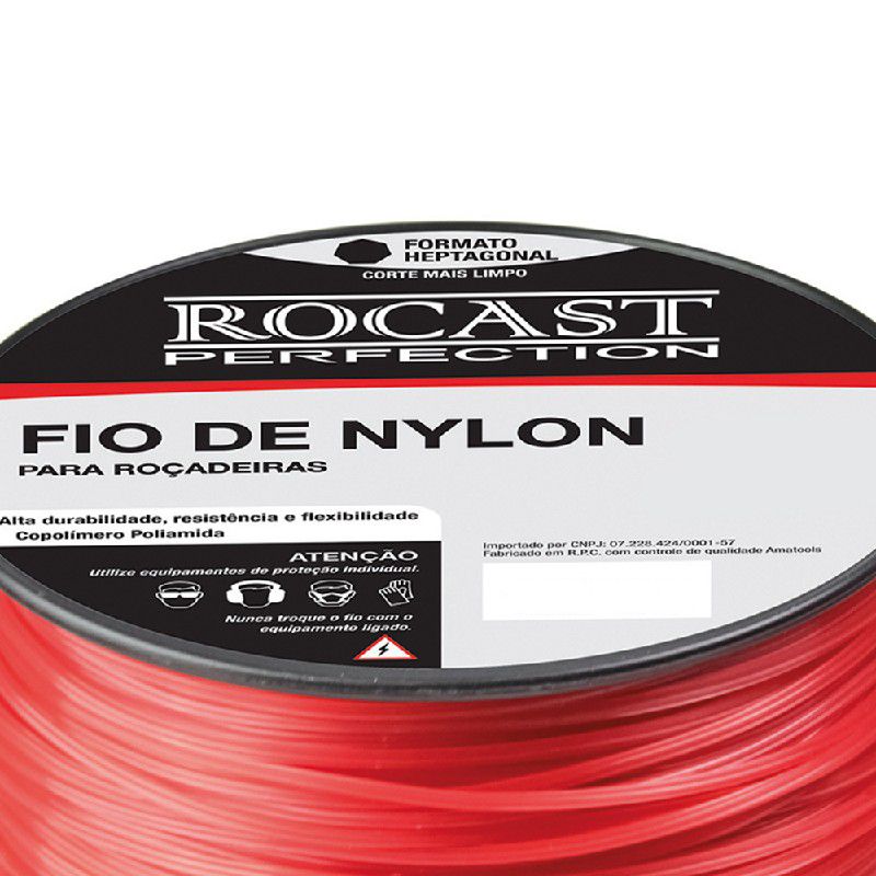 Fio de Nylon para Roçadeiras 3,0mm Embalagem 2KG Formato Estrela 310,0012 ROCAST