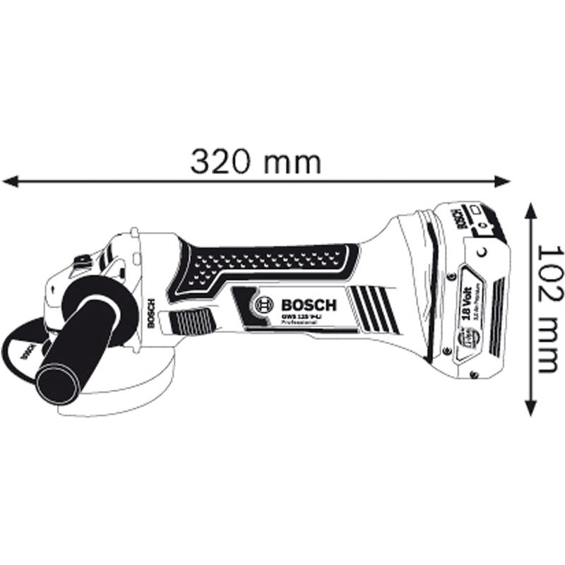 Esmerilhadeira Angular 10.000RPM a Bateria 18V GWS 18V-Li - Bosch