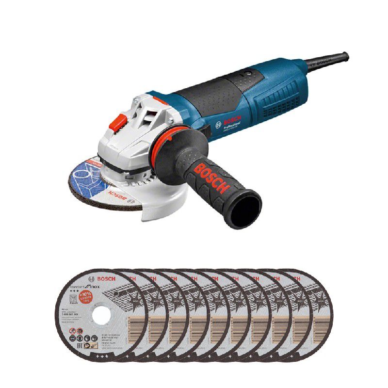 Esmerilhadeira 5'' GWS 17-125 CIE 1700W 220V + 10 Discos - Bosch