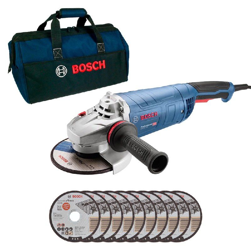 Esmerilhadeira 7'' GWS 25-180 2500W 220V + 10 Discos e Bolsa - Bosch