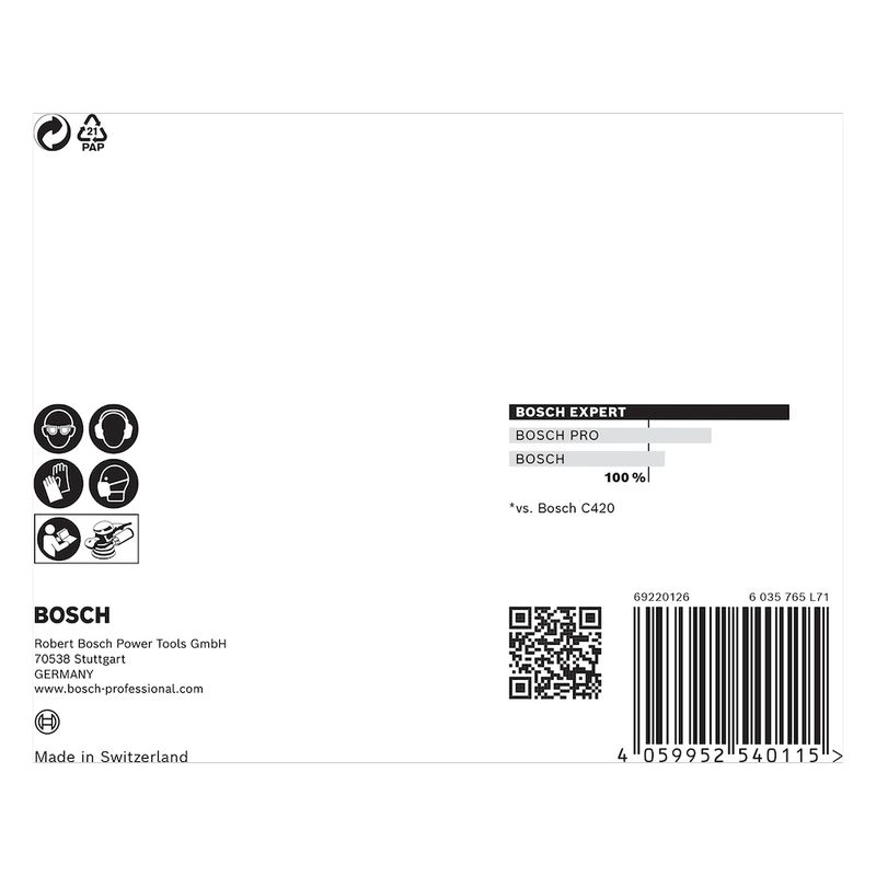 Disco de Lixa EXPERT M480 125mm G120 5 peças - Bosch 