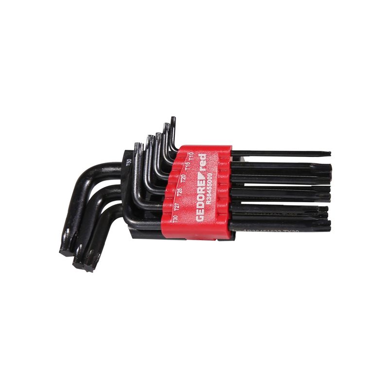 Jogo de Chaves Torx Abauladas T10 à T50 9 Peças 3369856 - Gedore Red
