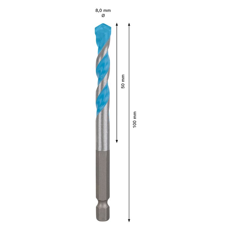 Broca Bosch EXPERT HEX-9 Multiconstruction Ø8x50x100mm