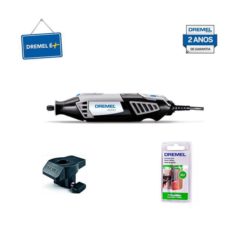 Kit Dremel Micro Retífica 4000 + Guia + Ponta Montada