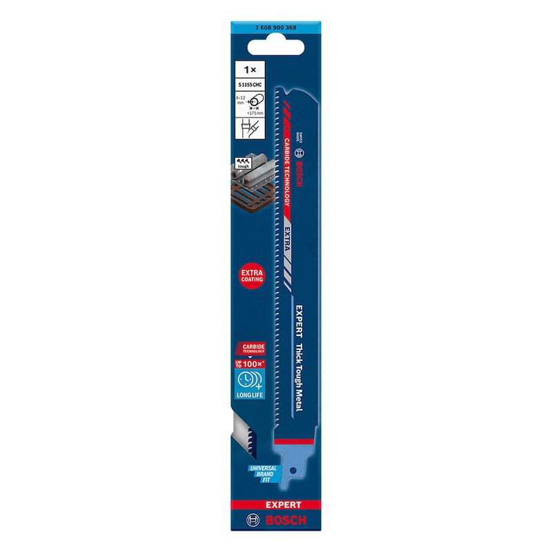 Lâmina de serra sabre Bosch EXPERT S1155CHC Thick Tough Metal