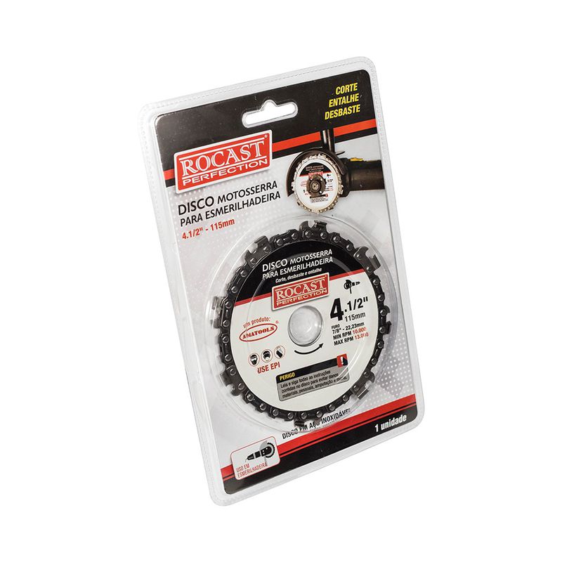 Disco Motosserra Para Esmerilhadeira 4.1/2'' 516,001 - ROCAST