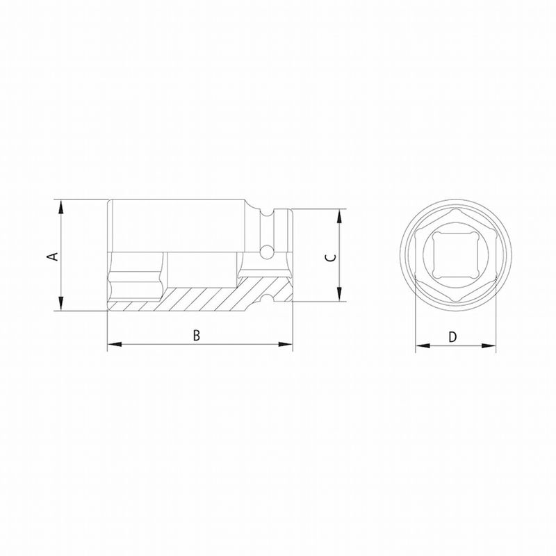 Soquete de Impacto Sextavado Longo 90mm Encaixe 1'' - Tramontina PRO