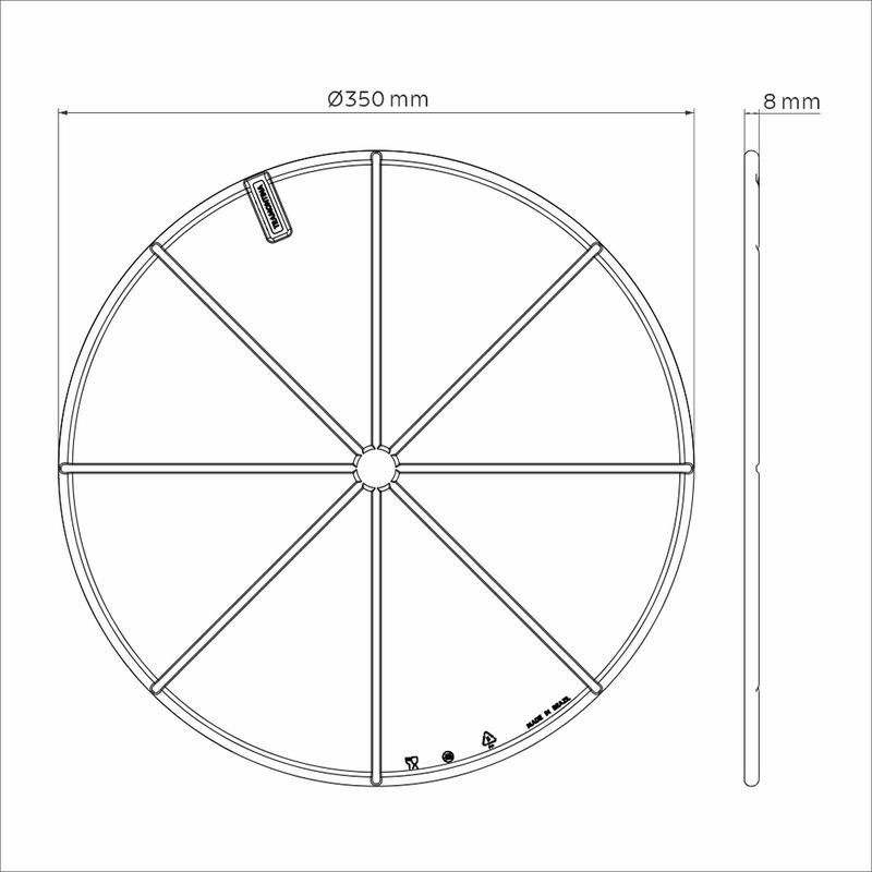 Tábua de Corte Pizza em Polipropileno Cinza - Tramontina 