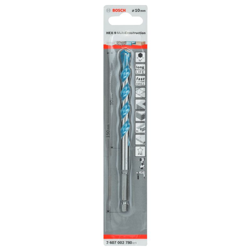 Broca hexagonal Bosch Multimaterial Bosch HEX-9 Ø10x90x150mm