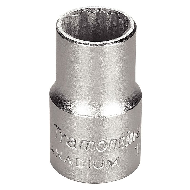 Soquete Estriado em Aço Cromo Vanádio 14 mm - Encaixe 1/2'' - Tramontina PRO