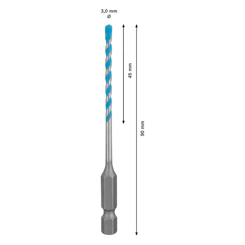 Broca Bosch EXPERT HEX-9 Multiconstruction Diâmetro3x45x90 mm