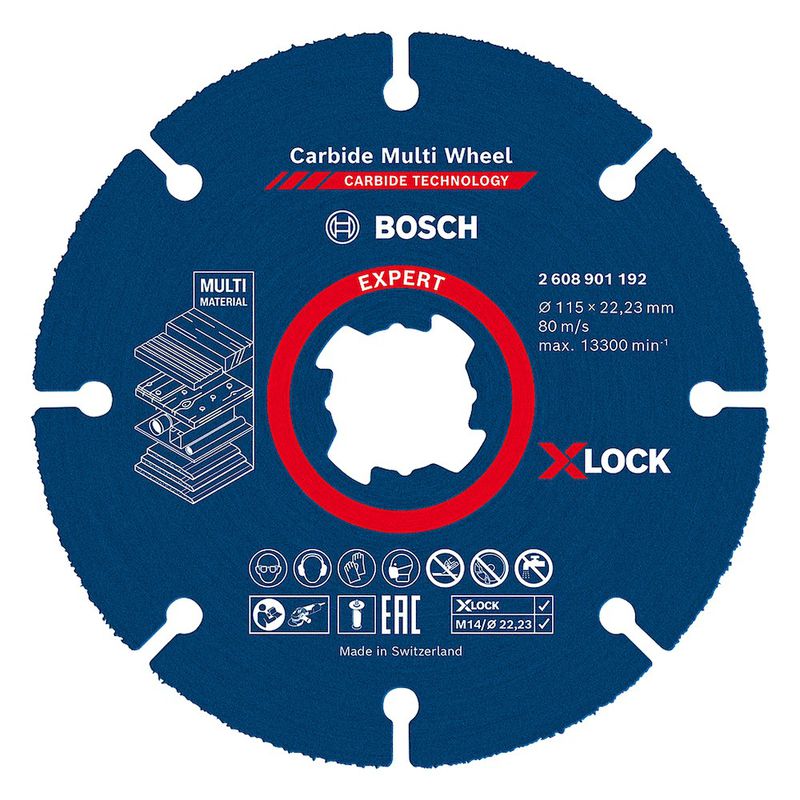 Disco de corte Bosch EXPERT Carbide Multi Wheel X-LOCK 115 mm, 22,23 mm
