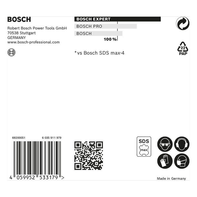 Broca para concreto Bosch EXPERT SDS Max-8X Diâmetro25 x 800 x 920 mm