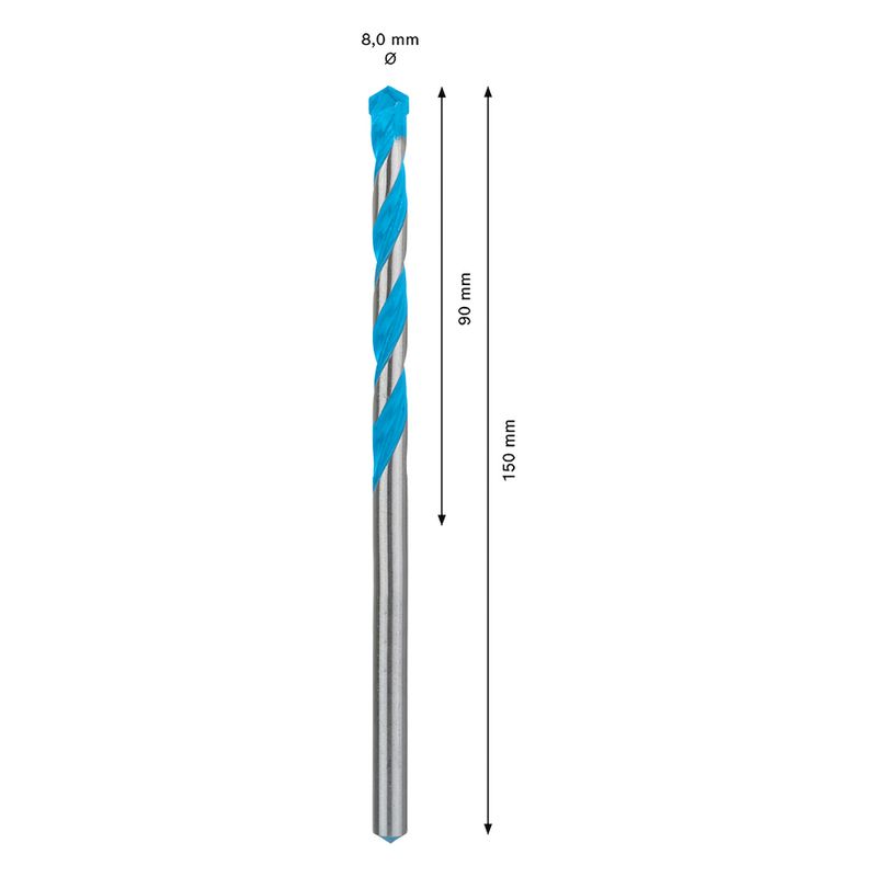Broca Bosch EXPERT CYL-9 MultiConstruction Diâmetro8 x 90 x 150 mm