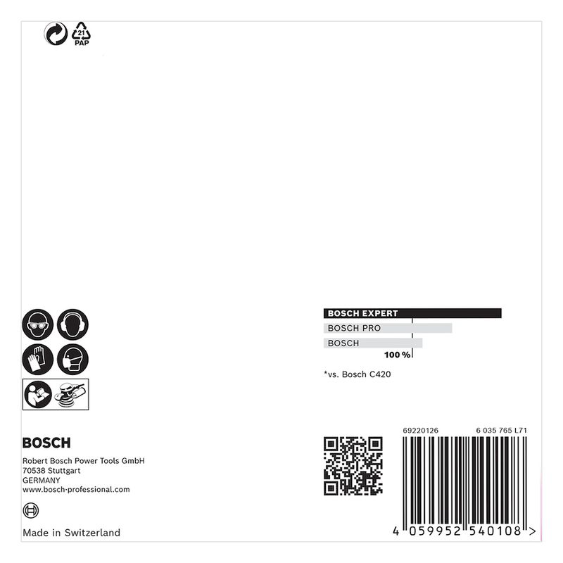 Disco de Lixa Bosch EXPERT M480 125mm G100, 5 peças
