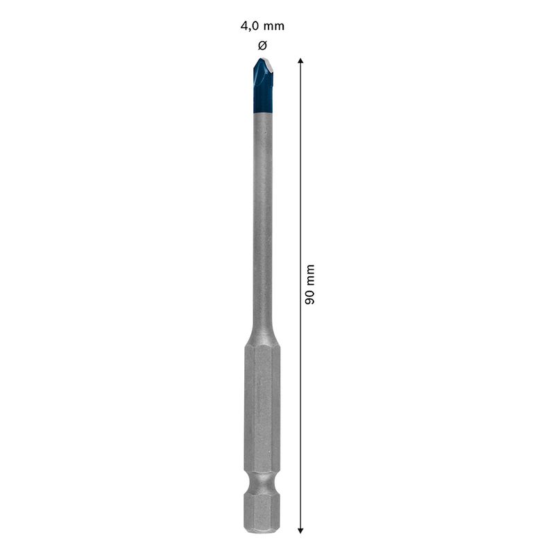 Broca para porcelanato Bosch EXPERT HEX-9 Hard Ceramic 4x90mm