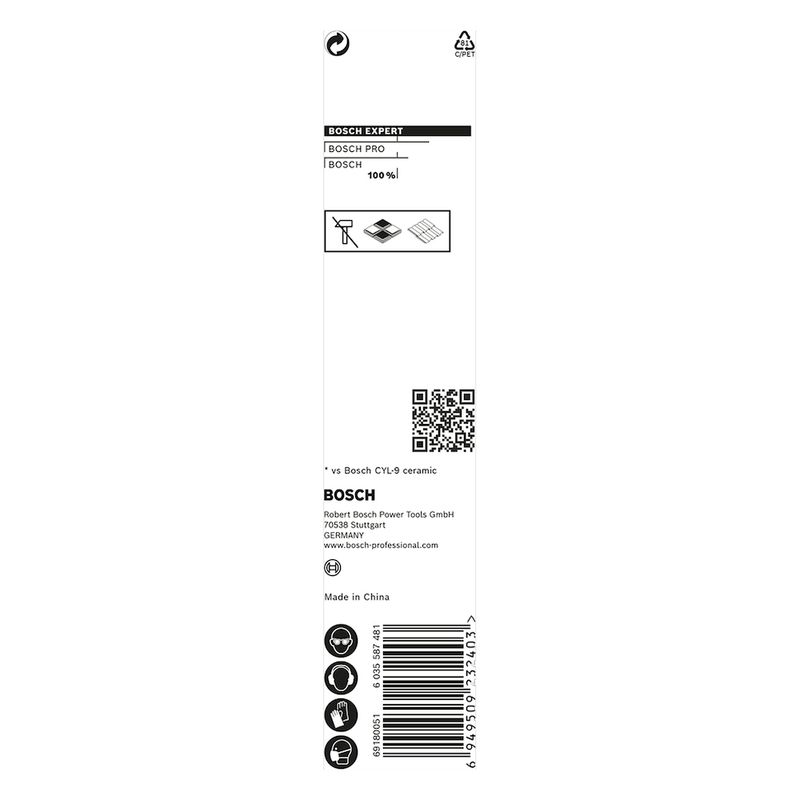 Broca para porcelanato Bosch EXPERT HEX-9 Hard Ceramic 4x90mm
