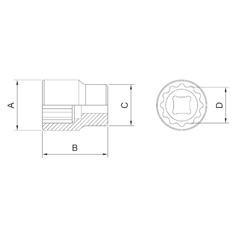 Soquete Estriado em Aço Cromo Vanádio 2.5/8'' - Encaixe 1'' Tramontina PRO