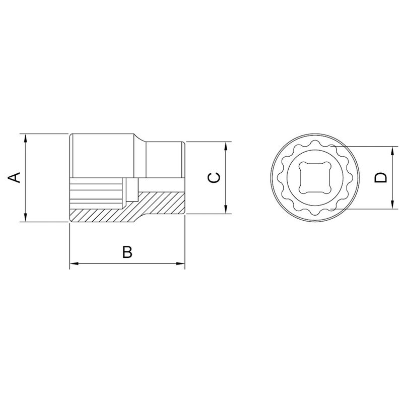 Soquete Estriado em Aço Cromo Vanádio 3/4'' - Encaixe 1/2'' Tramontina PRO