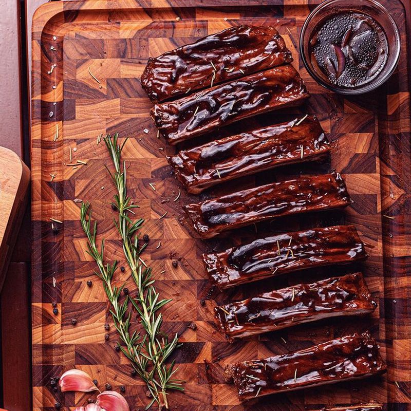 Tábua de Churrasco em Madeira Invertida Teca 45x35cm - Tramontina