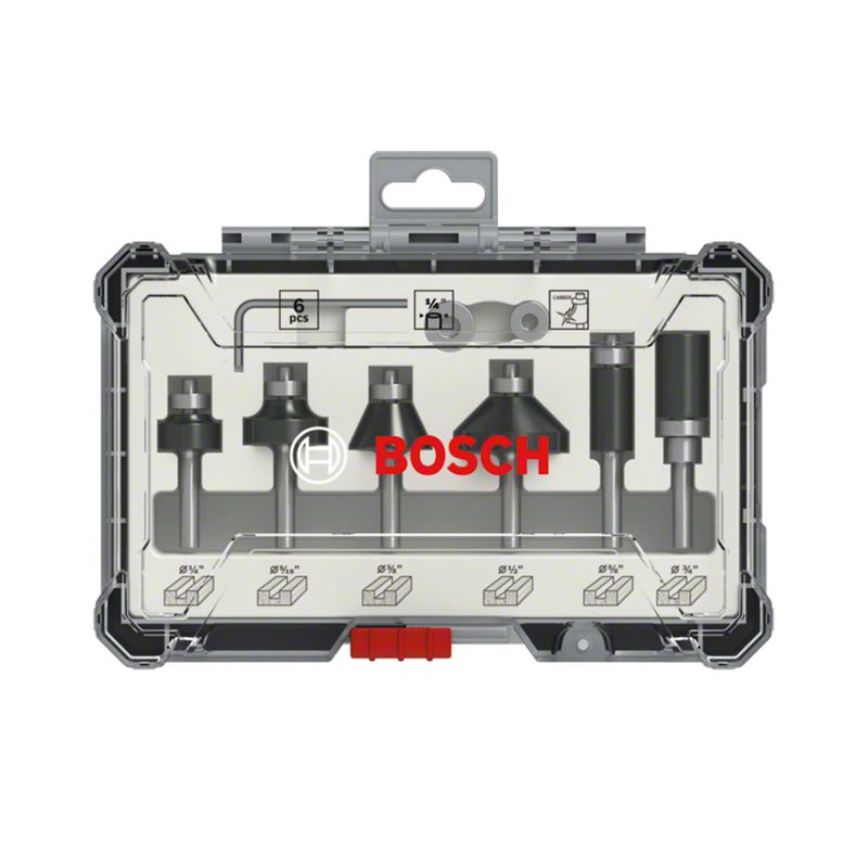 Jogo de fresas Bosch Standard encaixe de 1/4'' 6 peças