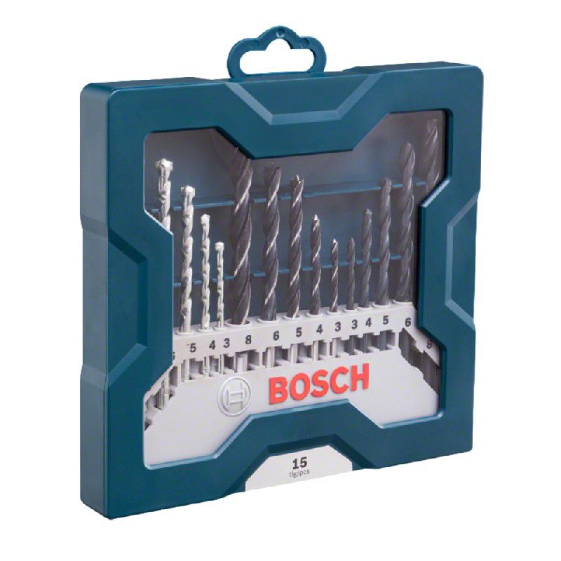 Jogo Brocas Alvenaria/Metal/Madeira Bosch Mini X-line 15 pçs
