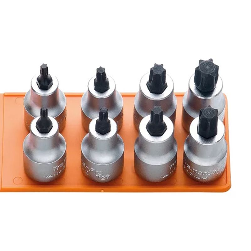 Jogo de Soquetes 1/2'' Ponta Trafix T-25 a T-60 8 Peças 44844/508 Tramontina PRO