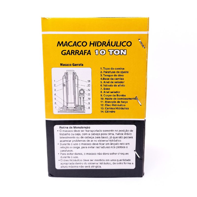 Macaco Hidraulico Garrafa (10t) 10 Toneladas 565,0005 - Graff Vantage