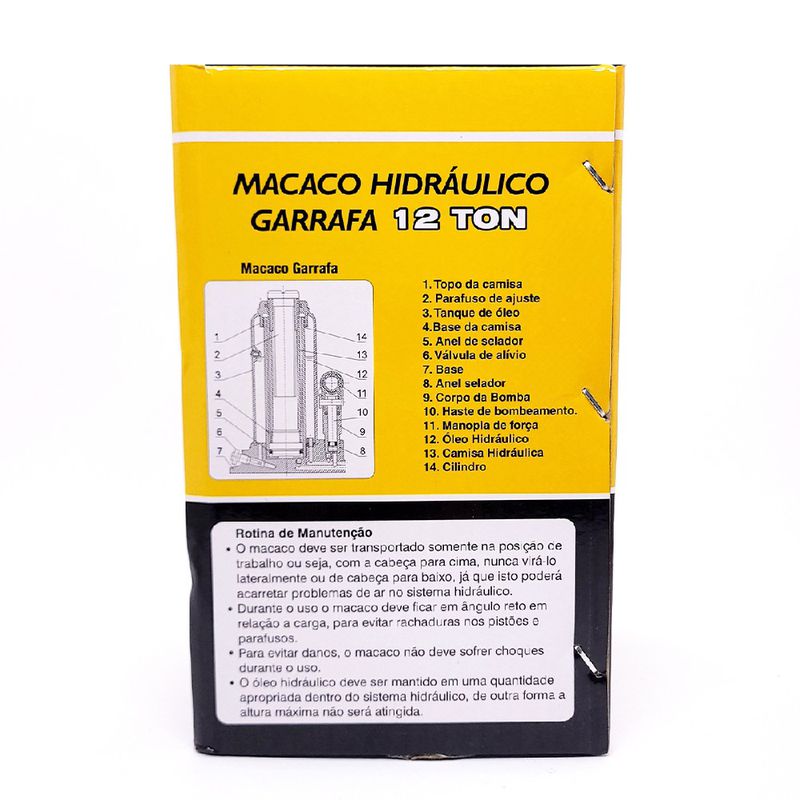 Macaco Hidraulico Garrafa (12t) 12 Toneladas 565,0006 - Graff Vantage