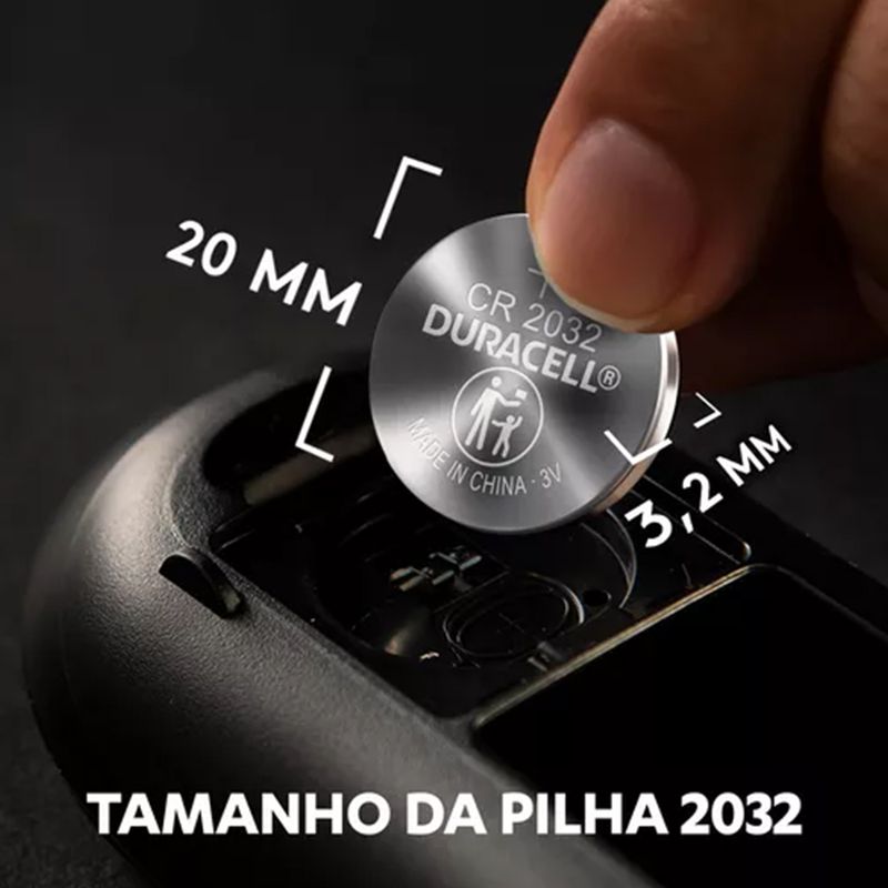 Pilha Moeda de Lítio (CR2032) - 3 volts Com 1 Unidade - Duracell