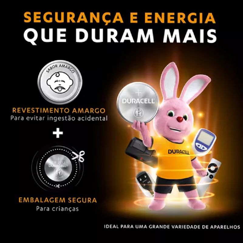 Pilha Moeda de Lítio (CR2032) - 3 volts Com 1 Unidade - Duracell