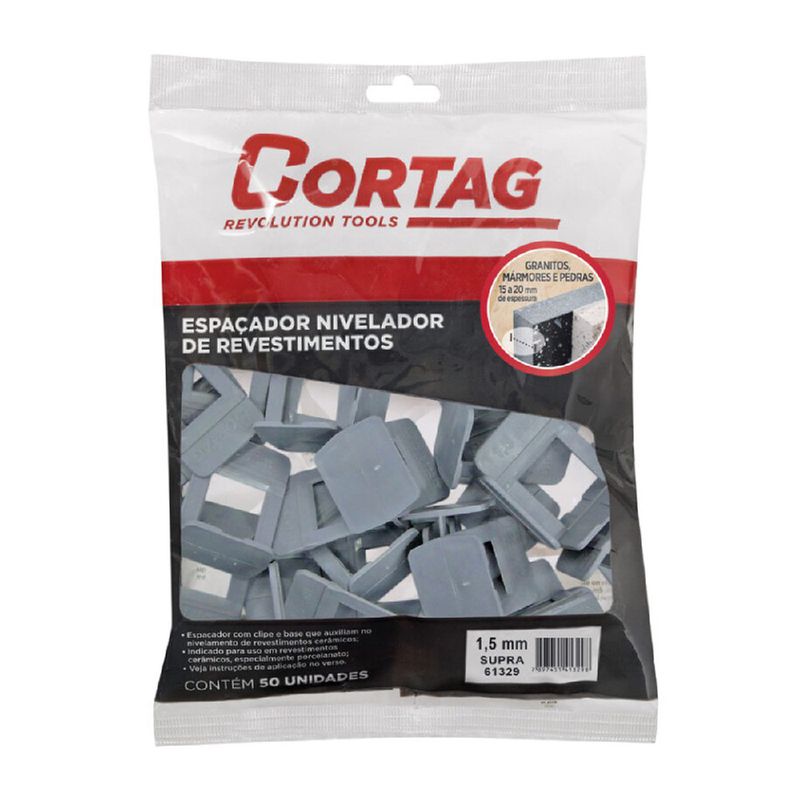 Espaçador Nivelador SUPRA 1,5mm C/ 50 Pçs (61329) - Cortag 