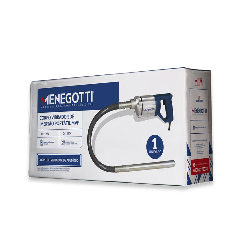 Vibrador de Concreto Portátil 1000W sem Mangote - Menegotti