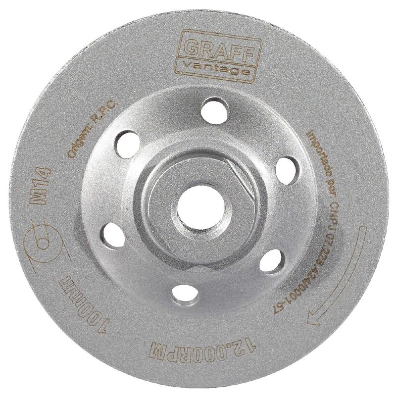 Rebolo Diamantado Tipo Prato c/ Rosca 100xM14mm (573,0004) - Graff Vantage