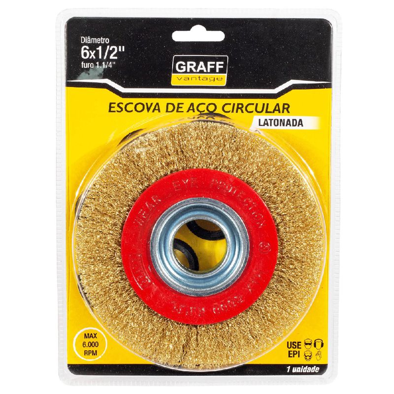 Escova de Aço Latonado Circular 6x1/2'' (571,0004) - Graff Vantage