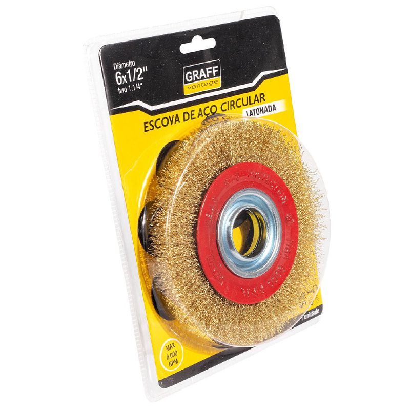 Escova de Aço Latonado Circular 6x1/2'' (571,0004) - Graff Vantage