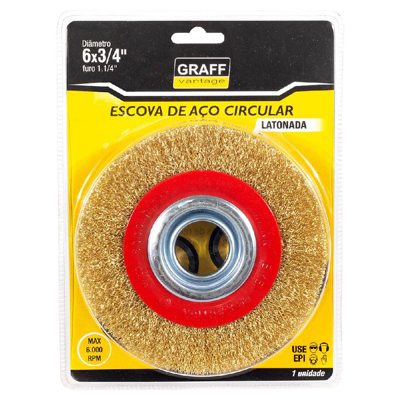 Escova de Aço Latonado Circular 6x3/4'' (571,0005) - Graff Vantage