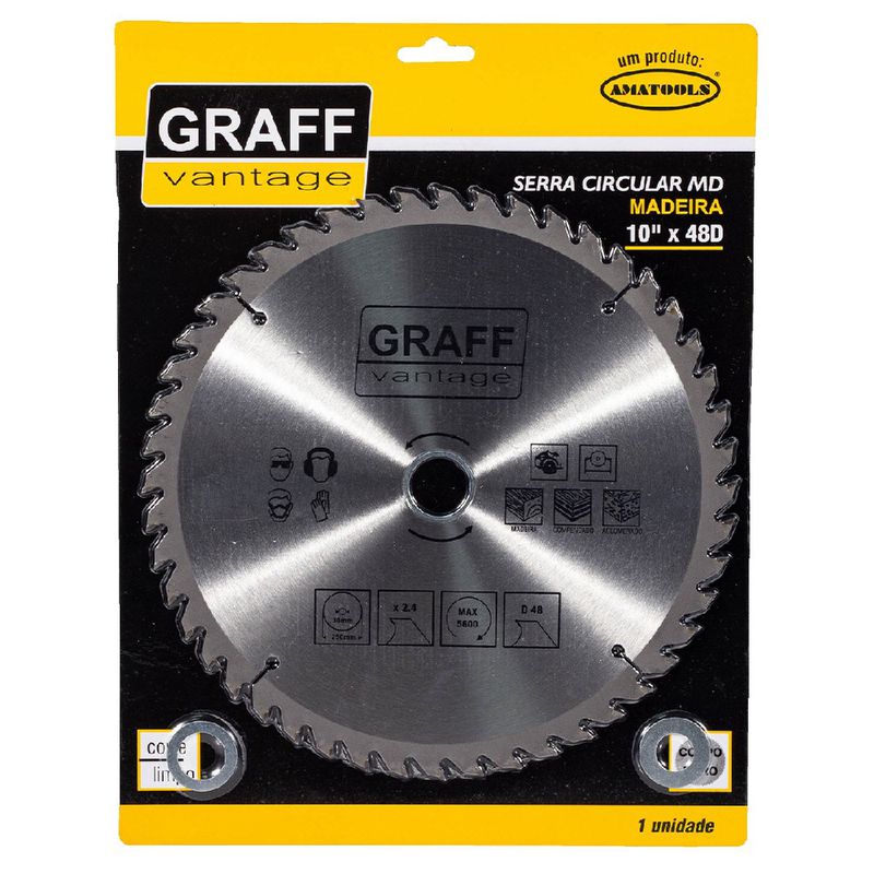 Serra Circular C/ Pastilha de Metal Duro P/ Madeira 10''48D (579,0011) - Graff Vantage 