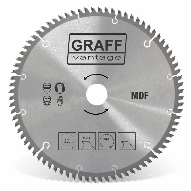 Serra Circular C/ Pastilha de Metal Duro P/ MDF 250mmX80D (581,0001) - Graff Vantage