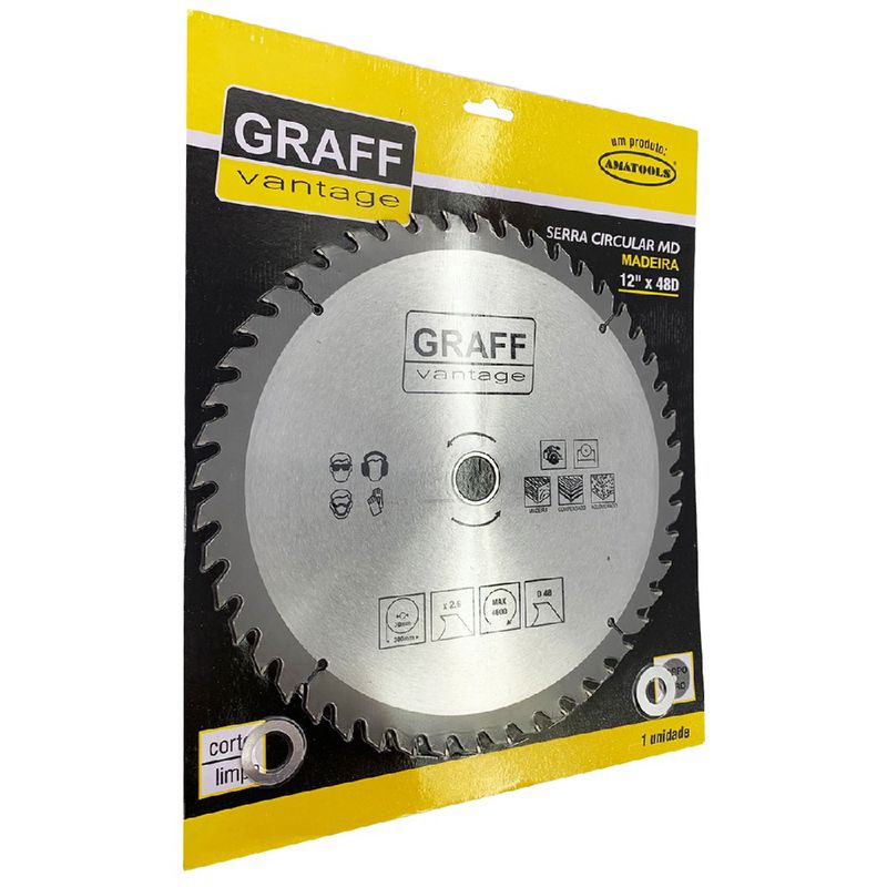 Serra Circular C/ Pastilha de Metal Duro P/ Madeira 12''x48D (579,0015) - Graff Vantage 
